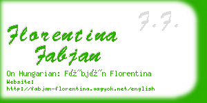 florentina fabjan business card